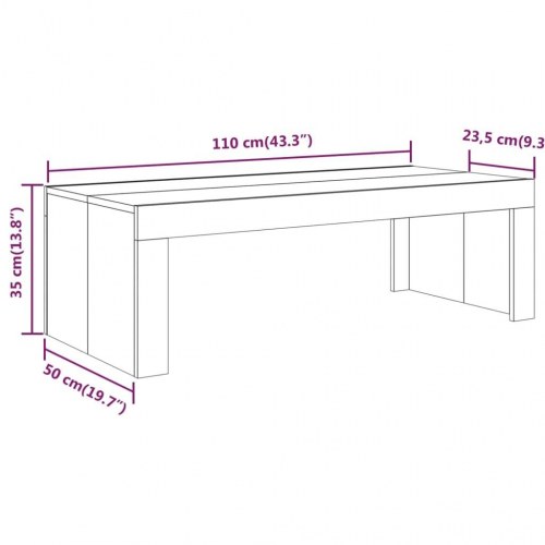 Sofabord 110x50x35 cm konstrueret træ røget egetræsfarve