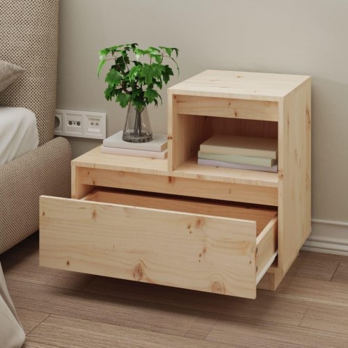Sengeborde 2 stk. 60 x 34 x 51 cm i massivt fyrretræ