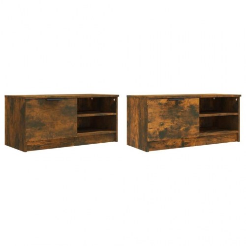 Tv-borde 2 stk. 80x35x36,5 cm konstrueret træ røget egetræ