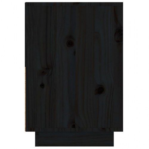 Sengeborde 2 stk. - massivt fyrretræ, sort, 60 × 34 × 51 cm