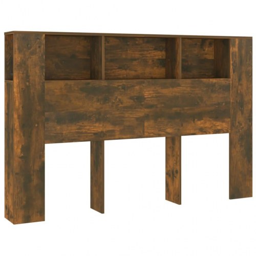 Sengegavl med opbevaring 160×18,5×104,5 cm - røget egetræsfarve