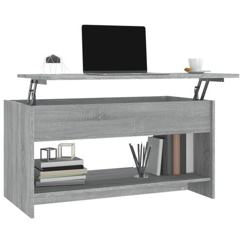 Sofabord 102x50x52,5 cm konstrueret træ grå sonoma-eg