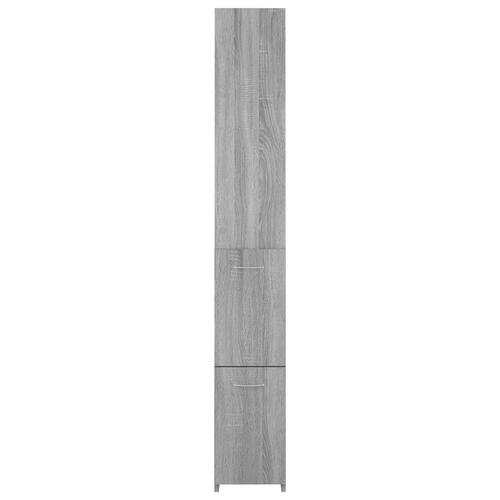 Badeværelsesskab 25x26,5x170 cm konstrueret træ grå sonoma-eg