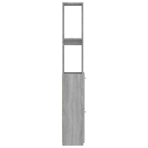 Badeværelsesskab 25x26,5x170 cm konstrueret træ grå sonoma-eg