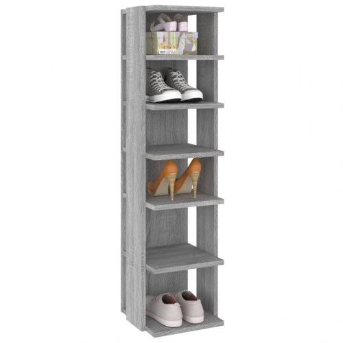 Skoreoler 2 stk. - 27,5 × 27 × 102 cm, konstrueret træ, grå sonoma-eg