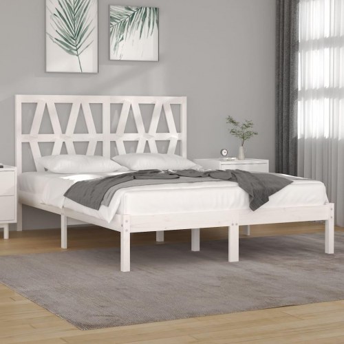 Sengestel 120x190 cm Small Double massivt fyrretræ hvid