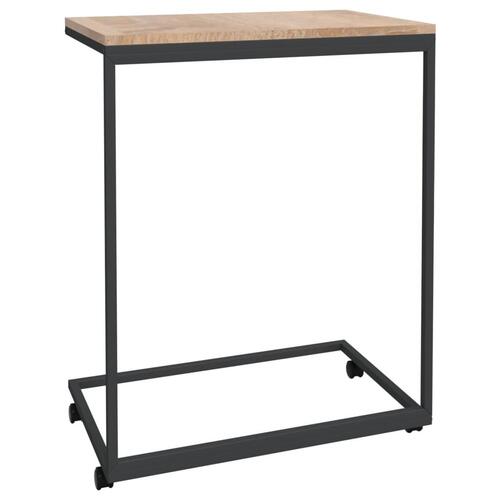 Sidebord med hjul 55x35x70 cm konstrueret træ sort
