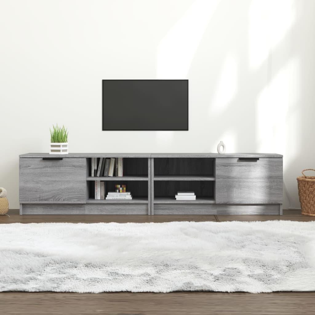 Tv-borde 2 stk. 80x35x36,5 cm konstrueret træ grå sonoma-eg