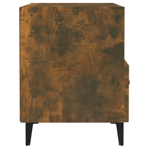 Sengeborde 2 stk. røget egetræsfarve - 40 x 35 x 47,5 cm