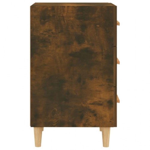 Sengebord med 3 skuffer 40 x 40 x 66 cm - røget egetræ