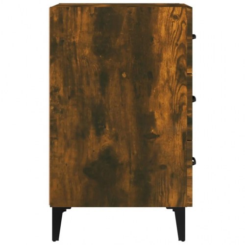 Sengebord med 3 skuffer 40×40×66 cm - røget egetræsfarve