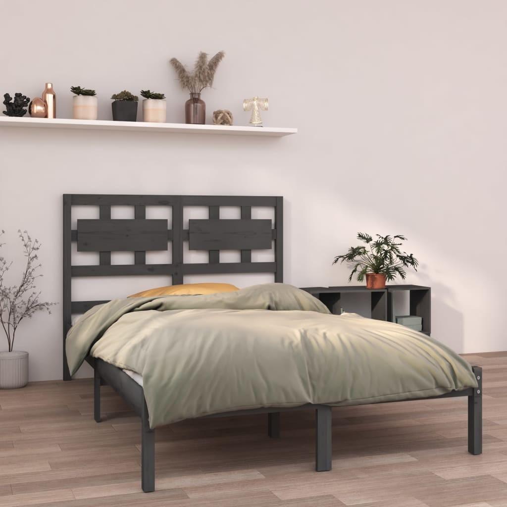 Sengeramme 150x200 cm King Size massivt fyrretræ grå