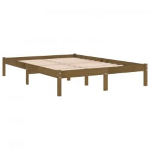 Sengeramme 200 x 200 cm i massivt fyrretræ - gyldenbrun