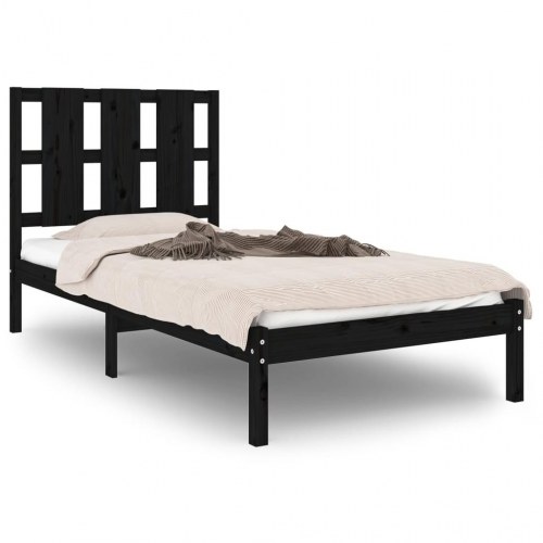 Sengeramme 75x190 cm Small Single massivt træ sort