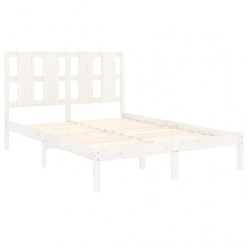 Sengeramme uden madras 140x190 cm massivt fyrretræ hvid