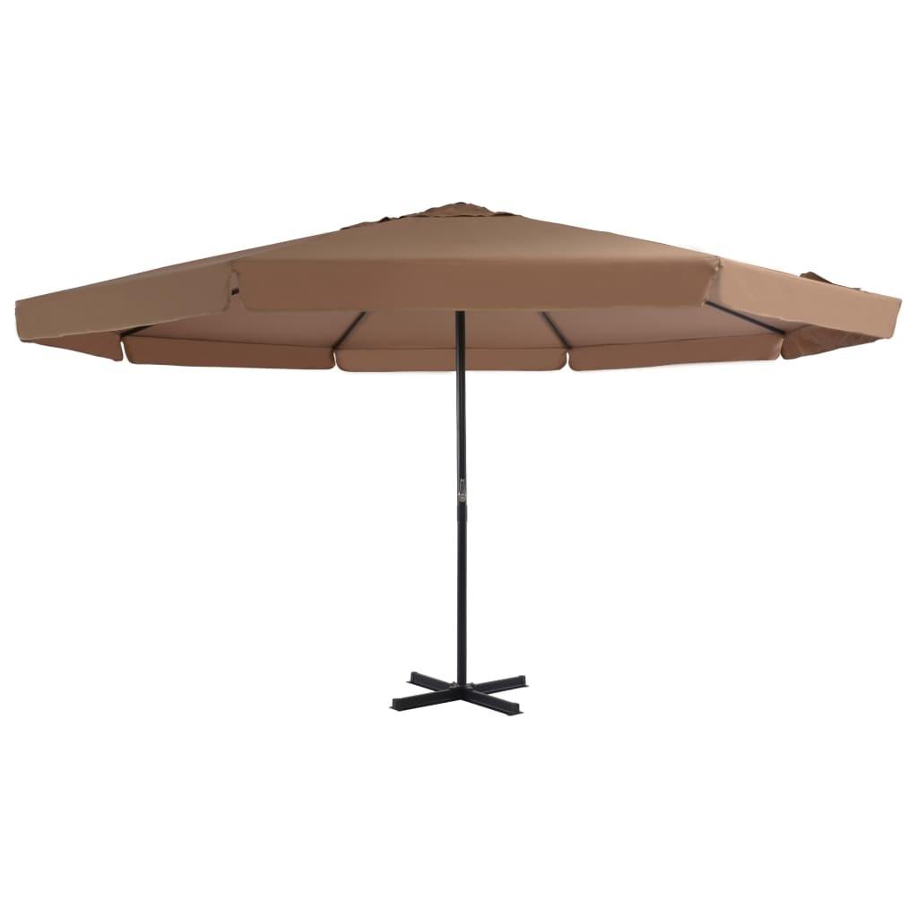 Udendørs parasol med aluminiumsstang 500 cm gråbrun