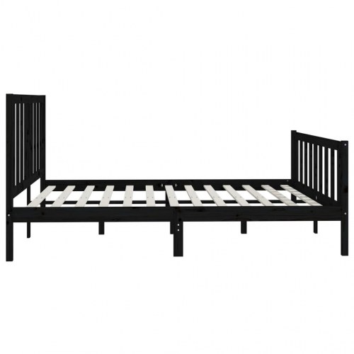 Sengestel 180x200 cm Super King massivt fyrretræ sort