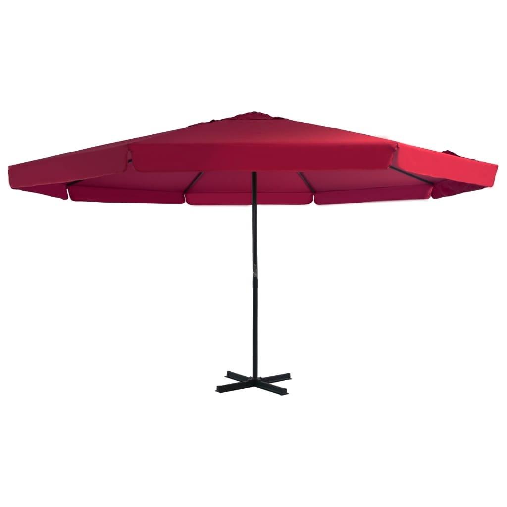 Udendørs parasol med aluminiumsstang 500 cm bordeauxrød