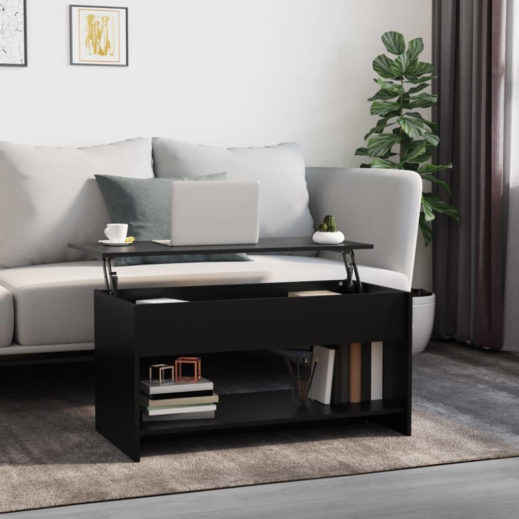 Sofabord 102x50x52,5 cm konstrueret træ sort