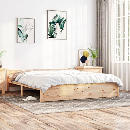 Sengeramme uden madras 200x200 cm massivt træ
