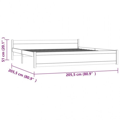 Sengeramme uden madras 200x200 cm massivt træ