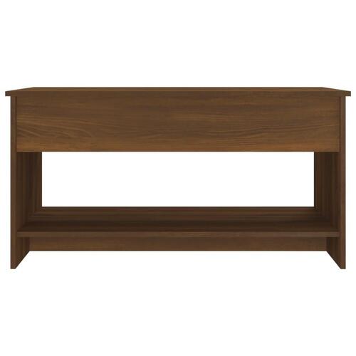 Sofabord 102x50x52,5 cm konstrueret træ brun egetræsfarve
