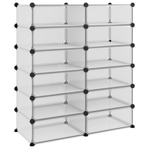 Skoreol 94,5 × 36,5 × 106 cm i PP - transparent, modulært skostativ