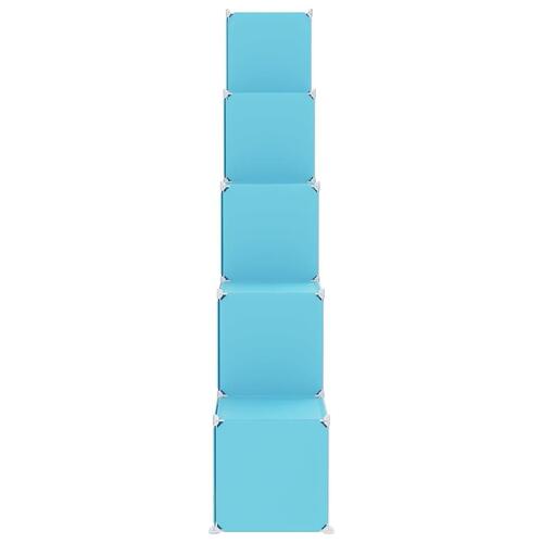 Opbevaringsreol til børn 15 kubeformede kasser PP blå