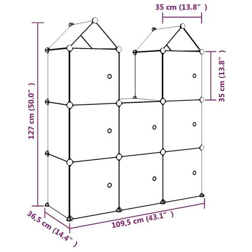 Opbevaringsreol til børn 8 kubeformede kasser PP blå