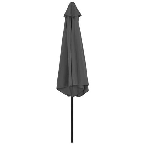 Udendørs parasol med metalstang 300 cm antracitgrå