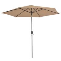 Udendørs parasol med metalstang 300 cm gråbrun