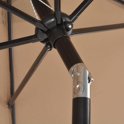 Udendørs parasol med metalstang 300 cm gråbrun