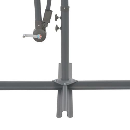 Hængeparasol med aluminiumstang 350 cm antracitgrå