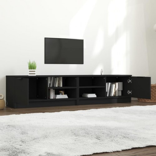 Tv-borde, 2 stk. i sort konstrueret træ - 80×35×36,5 cm
