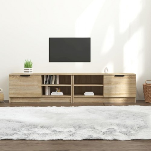 Tv-borde 2 stk. - 80 × 35 × 36,5 cm i konstrueret træ, sonoma-eg