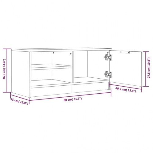 Tv-borde 2 stk. - 80 × 35 × 36,5 cm i konstrueret træ, sonoma-eg