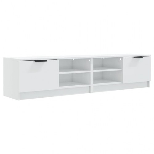 Tv-borde, 2 stk. - 80×35×36,5 cm, hvid højglans, konstrueret træ