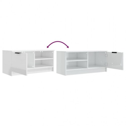 Tv-borde, 2 stk. - 80×35×36,5 cm, hvid højglans, konstrueret træ