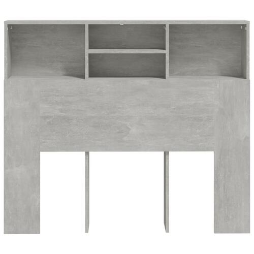 Sengegavl med opbevaring 120x19x103,5 cm betongrå