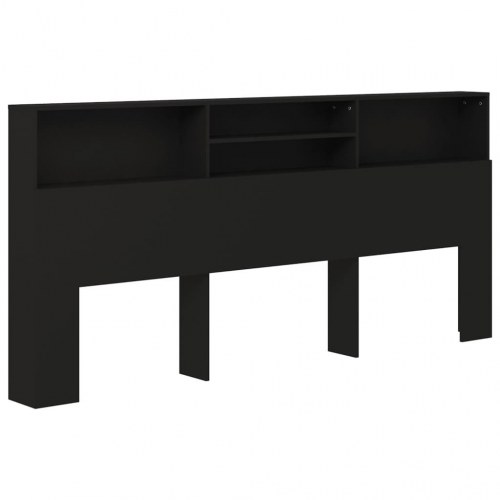Sengegavl med opbevaring 220 x 19 x 101,5 cm - sort