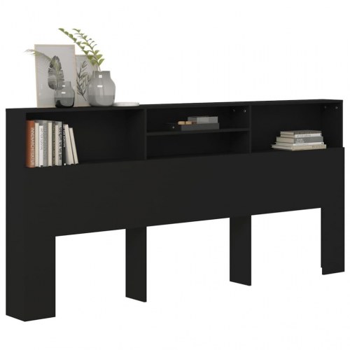 Sengegavl med opbevaring 220 x 19 x 101,5 cm - sort