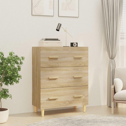 Skænk med 3 skuffer 70 x 34 x 90 cm - sonoma-eg