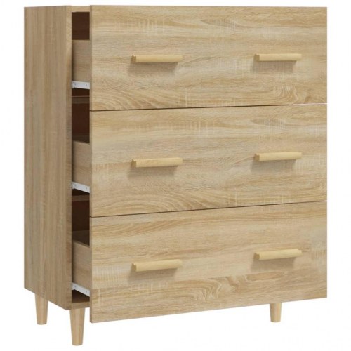 Skænk med 3 skuffer 70 x 34 x 90 cm - sonoma-eg