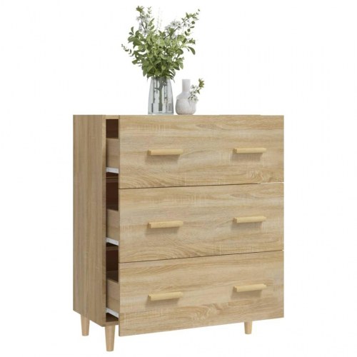 Skænk med 3 skuffer 70 x 34 x 90 cm - sonoma-eg