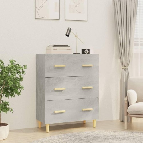 Skænk med 3 skuffer 70 x 34 x 90 cm - betongrå