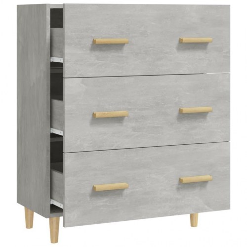 Skænk med 3 skuffer 70 x 34 x 90 cm - betongrå
