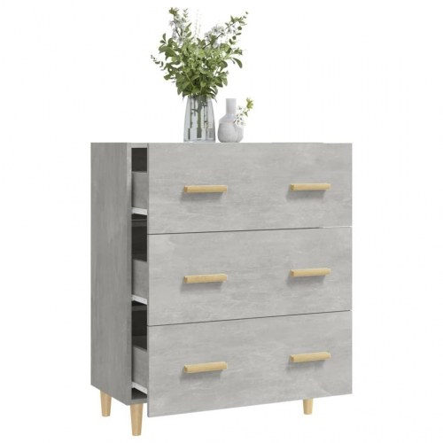 Skænk med 3 skuffer 70 x 34 x 90 cm - betongrå