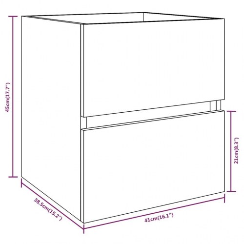 Vaskeskab 41 x 38,5 x 45 cm - røget egetræ