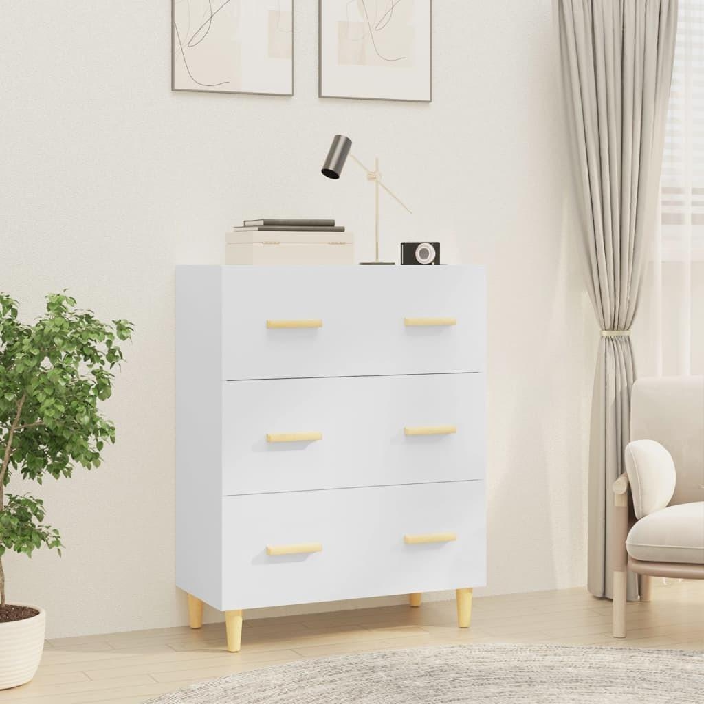 Skænk 70x34x90 cm konstrueret træ hvid højglans