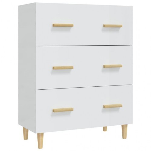 Skænk 70x34x90 cm konstrueret træ hvid højglans